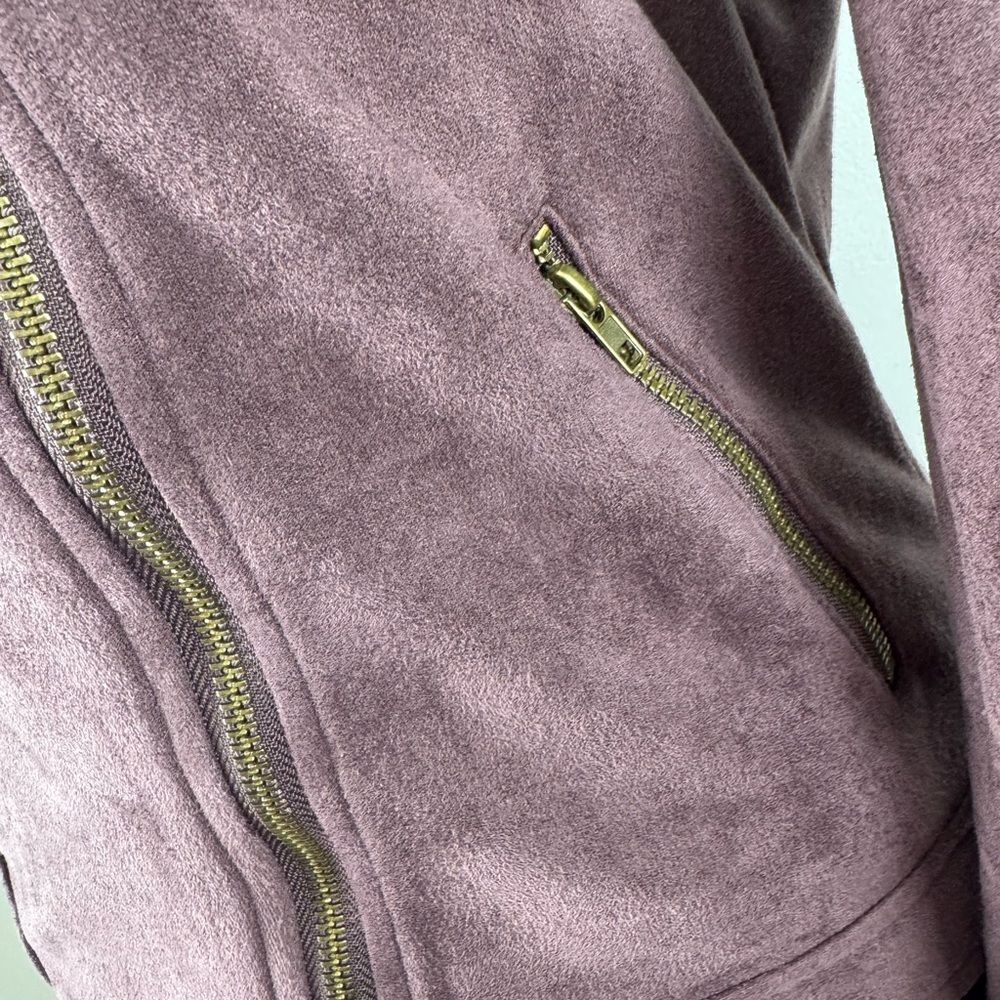 Eden society mauve soft Moto Jacket with Asymmetrical Zipper women’s large - Picture 6 of 15